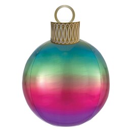 Ombre fóliový balón Orbz Vianočná guľa 50 cm