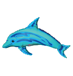 Ocean Blue Dolphin - Modrý delfín Mini Shape fóliový balón