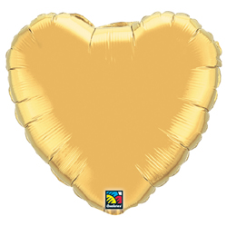 18 inch Metallic Gold - zlatý metalický fóliový balón srdce